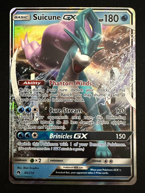 Suicune GX 60/124 Lost Thunder Holo Pokemon Card